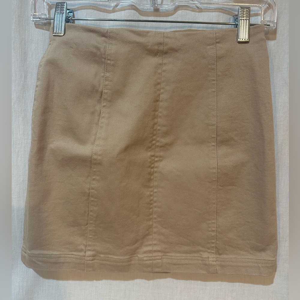 Woman’s Tan Mini Skirt